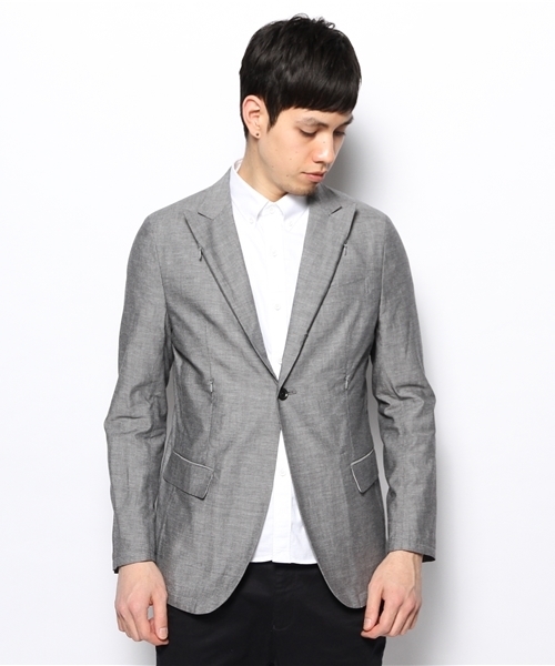 BEAMS LIGHTS Men's（ビームスライツ メンズ）の「○BEAMS LIGHTS with MIC*ITAYA / シャンブレージャケット（テーラードジャケット・メンズ・グレー・LARGE/MEDIUM/SMALL）」の7枚目の写真