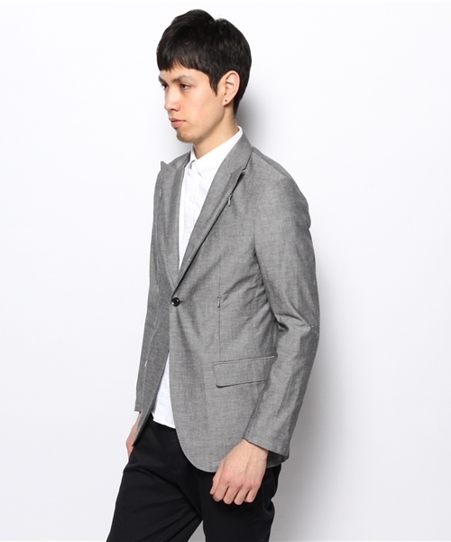 BEAMS LIGHTS Men's（ビームスライツ メンズ）の「○BEAMS LIGHTS with MIC*ITAYA / シャンブレージャケット（テーラードジャケット・メンズ・グレー・LARGE/MEDIUM/SMALL）」の8枚目の写真