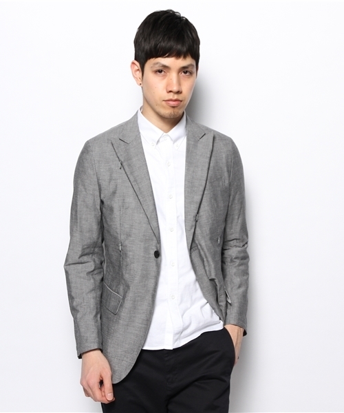 BEAMS LIGHTS Men's（ビームスライツ メンズ）の「○BEAMS LIGHTS with MIC*ITAYA / シャンブレージャケット（テーラードジャケット・メンズ・グレー・LARGE/MEDIUM/SMALL）」の10枚目の写真