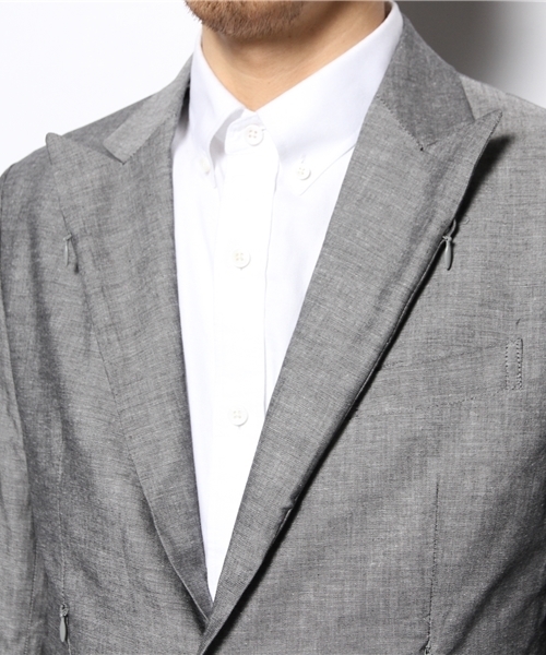 BEAMS LIGHTS Men's（ビームスライツ メンズ）の「○BEAMS LIGHTS with MIC*ITAYA / シャンブレージャケット（テーラードジャケット・メンズ・グレー・LARGE/MEDIUM/SMALL）」の11枚目の写真