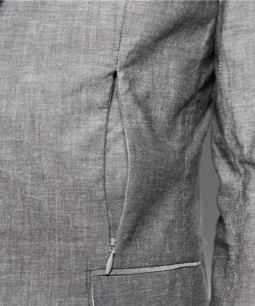 BEAMS LIGHTS Men's（ビームスライツ メンズ）の「○BEAMS LIGHTS with MIC*ITAYA / シャンブレージャケット（テーラードジャケット・メンズ・グレー・LARGE/MEDIUM/SMALL）」の2枚目の写真