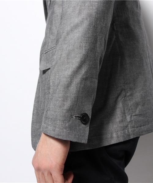 BEAMS LIGHTS Men's（ビームスライツ メンズ）の「○BEAMS LIGHTS with MIC*ITAYA / シャンブレージャケット（テーラードジャケット・メンズ・グレー・LARGE/MEDIUM/SMALL）」の3枚目の写真