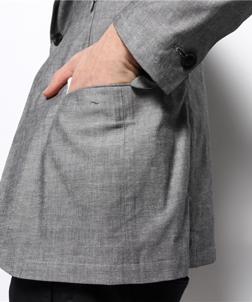 BEAMS LIGHTS Men's（ビームスライツ メンズ）の「○BEAMS LIGHTS with MIC*ITAYA / シャンブレージャケット（テーラードジャケット・メンズ・グレー・LARGE/MEDIUM/SMALL）」の4枚目の写真
