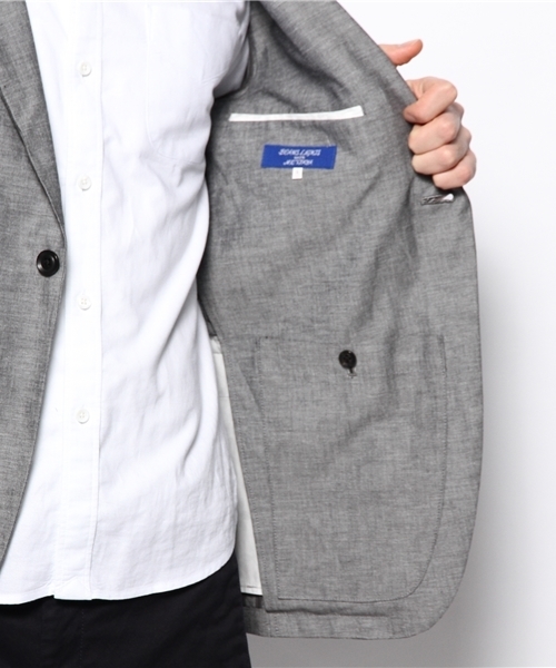 BEAMS LIGHTS Men's（ビームスライツ メンズ）の「○BEAMS LIGHTS with MIC*ITAYA / シャンブレージャケット（テーラードジャケット・メンズ・グレー・LARGE/MEDIUM/SMALL）」の5枚目の写真