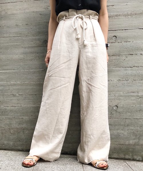 PAGEBOY（ページボーイ）の「アサコンロープベルトパンツ2（その他パンツ・レディース・ブラック/ベージュ/オフホワイト/オレンジ・FREE）」の2枚目の写真