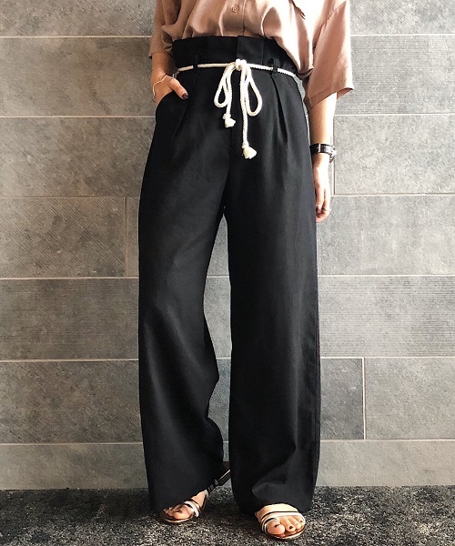 PAGEBOY（ページボーイ）の「アサコンロープベルトパンツ2（その他パンツ・レディース・ブラック/ベージュ/オフホワイト/オレンジ・FREE）」の3枚目の写真
