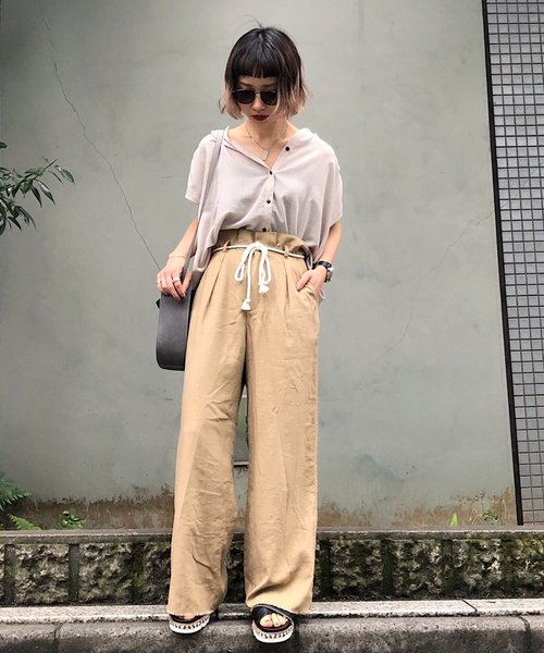 PAGEBOY（ページボーイ）の「アサコンロープベルトパンツ2（その他パンツ・レディース・ブラック/ベージュ/オフホワイト/オレンジ・FREE）」の5枚目の写真