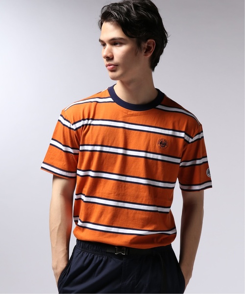 EDIFICE（エディフィス）の「ROLAND GARROS × EDIFICE 別注 MULTI STRIPE Tシャツ（Tシャツ/カットソー・メンズ・ホワイト/オレンジ・LARGE/MEDIUM/SMALL）」の17枚目の写真