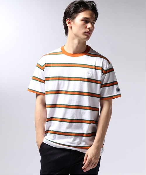 EDIFICE（エディフィス）の「ROLAND GARROS × EDIFICE 別注 MULTI STRIPE Tシャツ（Tシャツ/カットソー・メンズ・ホワイト/オレンジ・LARGE/MEDIUM/SMALL）」の11枚目の写真