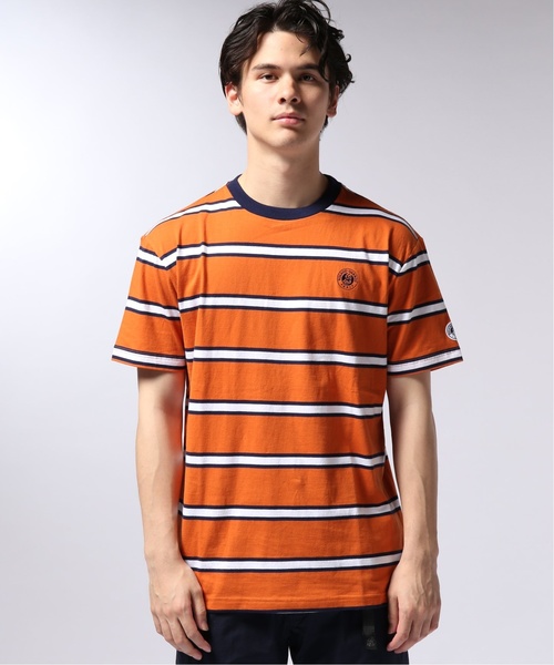 EDIFICE（エディフィス）の「ROLAND GARROS × EDIFICE 別注 MULTI STRIPE Tシャツ（Tシャツ/カットソー・メンズ・ホワイト/オレンジ・LARGE/MEDIUM/SMALL）」の20枚目の写真