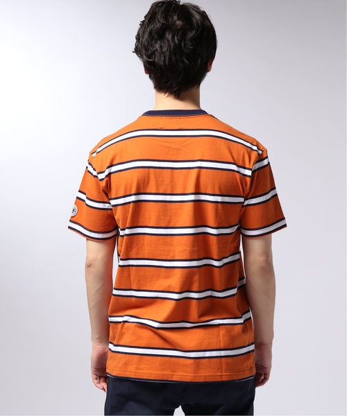 EDIFICE（エディフィス）の「ROLAND GARROS × EDIFICE 別注 MULTI STRIPE Tシャツ（Tシャツ/カットソー・メンズ・ホワイト/オレンジ・LARGE/MEDIUM/SMALL）」の18枚目の写真