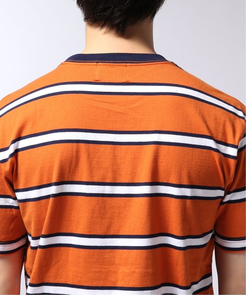 EDIFICE（エディフィス）の「ROLAND GARROS × EDIFICE 別注 MULTI STRIPE Tシャツ（Tシャツ/カットソー・メンズ・ホワイト/オレンジ・LARGE/MEDIUM/SMALL）」の15枚目の写真