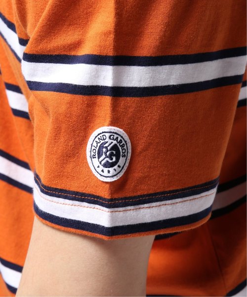 EDIFICE（エディフィス）の「ROLAND GARROS × EDIFICE 別注 MULTI STRIPE Tシャツ（Tシャツ/カットソー・メンズ・ホワイト/オレンジ・LARGE/MEDIUM/SMALL）」の6枚目の写真