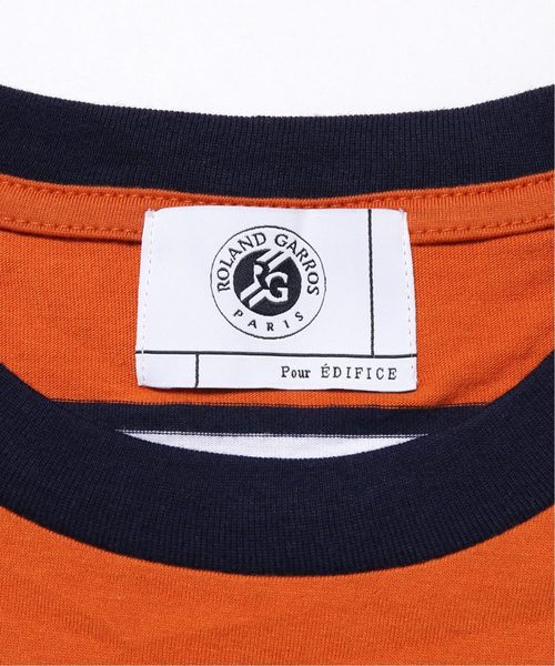 EDIFICE（エディフィス）の「ROLAND GARROS × EDIFICE 別注 MULTI STRIPE Tシャツ（Tシャツ/カットソー・メンズ・ホワイト/オレンジ・LARGE/MEDIUM/SMALL）」の13枚目の写真