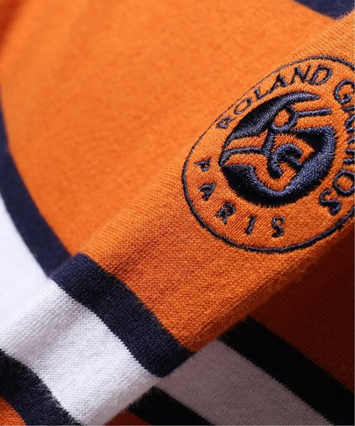 EDIFICE（エディフィス）の「ROLAND GARROS × EDIFICE 別注 MULTI STRIPE Tシャツ（Tシャツ/カットソー・メンズ・ホワイト/オレンジ・LARGE/MEDIUM/SMALL）」の9枚目の写真