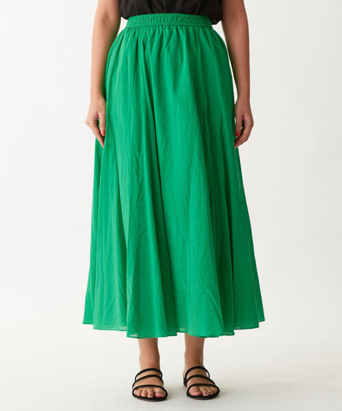 EMMEL REFINES（エメルリファインズ）の「〔ハンドウォッシャブル〕SMF HW　ボイルフレア ギャザーマキシ（スカート・レディース・レッド/ブラック/ケリー・FREE）」の5枚目の写真