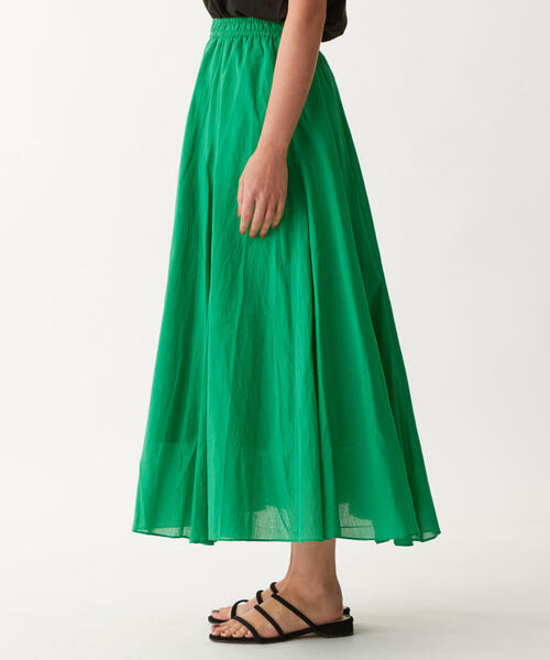 EMMEL REFINES（エメルリファインズ）の「〔ハンドウォッシャブル〕SMF HW　ボイルフレア ギャザーマキシ（スカート・レディース・レッド/ブラック/ケリー・FREE）」の6枚目の写真