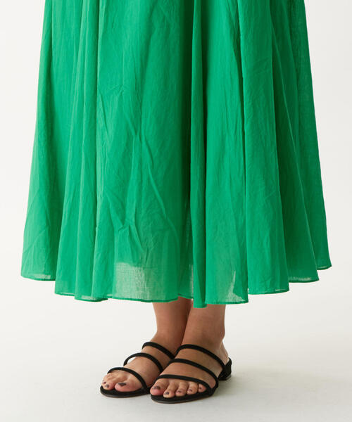 EMMEL REFINES（エメルリファインズ）の「〔ハンドウォッシャブル〕SMF HW　ボイルフレア ギャザーマキシ（スカート・レディース・レッド/ブラック/ケリー・FREE）」の10枚目の写真