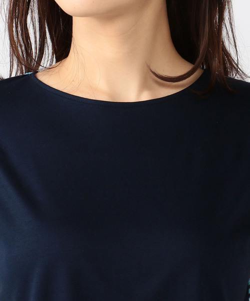 A/C DESIGN BY ALPHA CUBIC(エーシーデザインバイアルファキュービック)の「バックプリントプルオーバー(Tシャツ/カットソー・レディース・グリーン/ブルー・M size/L size)」の5枚目の写真