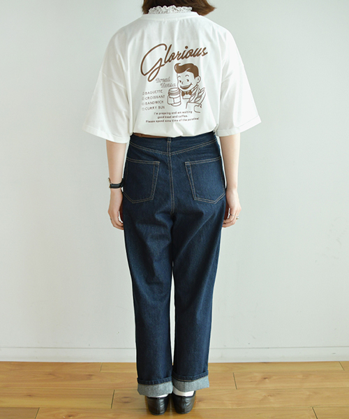 PairPair（ペアペア）の「もぐもぐ！ブレッドくんバックプリントTシャツ（Tシャツ/カットソー・レディース・グリーン/ボルドー/モカ・FREE）」の7枚目の写真