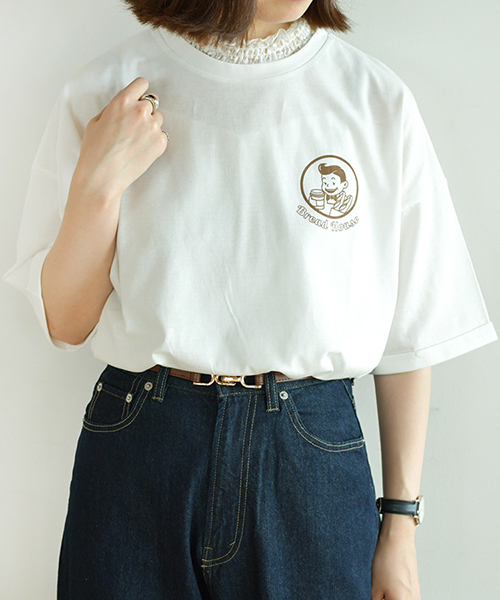 PairPair（ペアペア）の「もぐもぐ！ブレッドくんバックプリントTシャツ（Tシャツ/カットソー・レディース・グリーン/ボルドー/モカ・FREE）」の8枚目の写真