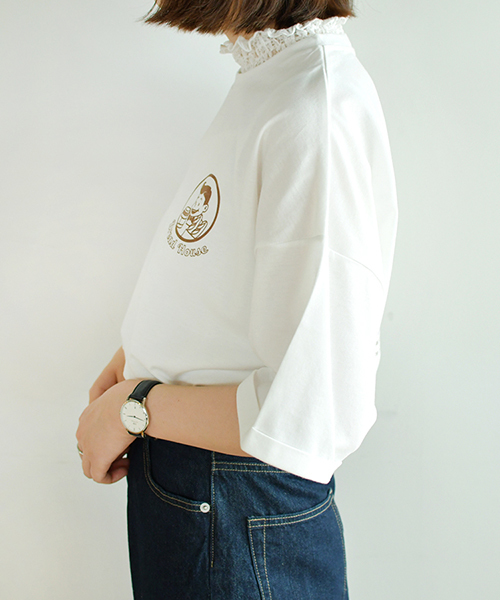 PairPair（ペアペア）の「もぐもぐ！ブレッドくんバックプリントTシャツ（Tシャツ/カットソー・レディース・グリーン/ボルドー/モカ・FREE）」の9枚目の写真