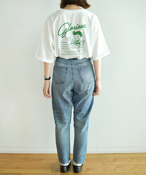 PairPair（ペアペア）の「もぐもぐ！ブレッドくんバックプリントTシャツ（Tシャツ/カットソー・レディース・グリーン/ボルドー/モカ・FREE）」の13枚目の写真