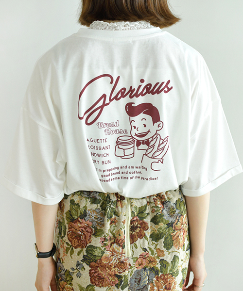 PairPair（ペアペア）の「もぐもぐ！ブレッドくんバックプリントTシャツ（Tシャツ/カットソー・レディース・グリーン/ボルドー/モカ・FREE）」の22枚目の写真