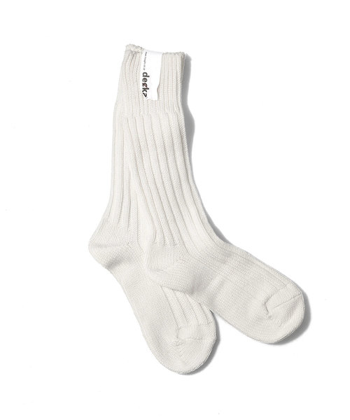 HIGHTIDE(ハイタイド)の「decka quality socks Cased heavy weight plain socks デカ クォリティソックス リブソックス 靴下 メンズ 25~28cm(ソックス/靴下・メンズ・ホワイト/ブラック/レッド/パープル/イエロー/ヘザーグレー/オリーブ・FREE)」の2枚目の写真