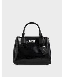 クロックエフェクト ラージストラクチャーバッグ / Croc-Effect Large Structured Bag