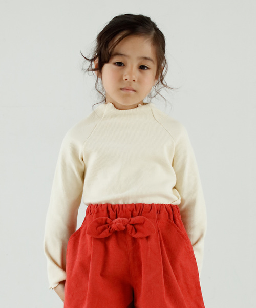 D.fesense（ディーフェセンス）の「【D.fesense /ディーフェセンス】ストレッチリブトップス（Tシャツ/カットソー・キッズ・グレー/アイボリー/ボルドー・80ｃｍ/90cm/110cm/100cm）」の2枚目の写真