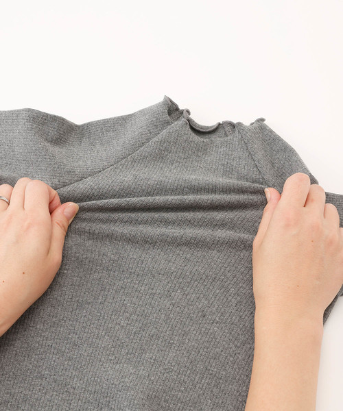 D.fesense（ディーフェセンス）の「【D.fesense /ディーフェセンス】ストレッチリブトップス（Tシャツ/カットソー・キッズ・グレー/アイボリー/ボルドー・80ｃｍ/90cm/110cm/100cm）」の6枚目の写真