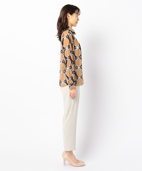 NARACAMICIE（ナラカミーチェ）の「ドットキカ柄シフォン長袖シャツ（シャツ/ブラウス・レディース・ベージュ/グリーン・SMALL/MEDIUM/LARGE）」の9枚目の写真
