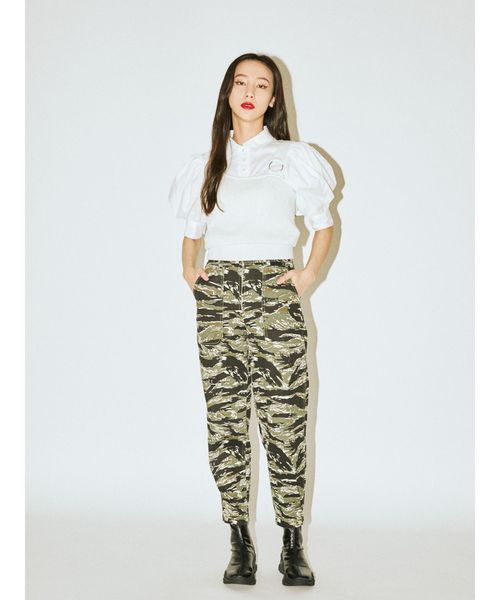 jouetie（ジュエティ）の「ヘムボタンカラーステッチパンツ（デニムパンツ・レディース・ブラック/アイボリー/その他1・SMALL/MEDIUM）」の10枚目の写真