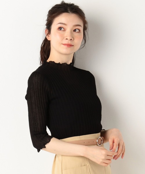 archives(アルシーヴ)の「シアーニットトップス(ニット/セーター・レディース・ブラック/ブルー/グリーン/アイボリー・MEDIUM)」の14枚目の写真