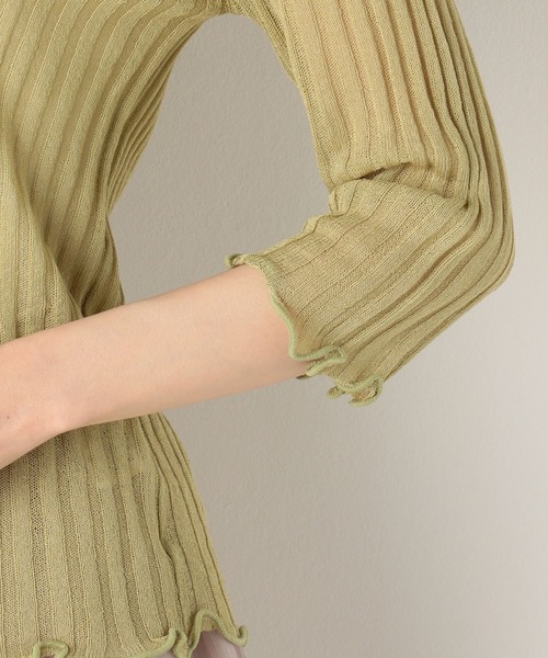 archives(アルシーヴ)の「シアーニットトップス(ニット/セーター・レディース・ブラック/ブルー/グリーン/アイボリー・MEDIUM)」の8枚目の写真