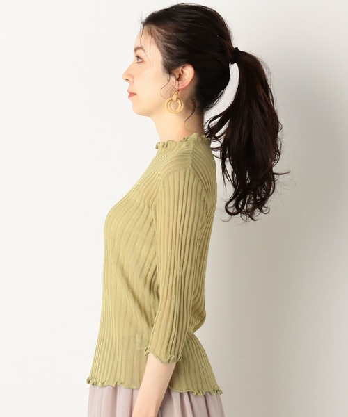 archives(アルシーヴ)の「シアーニットトップス(ニット/セーター・レディース・ブラック/ブルー/グリーン/アイボリー・MEDIUM)」の11枚目の写真