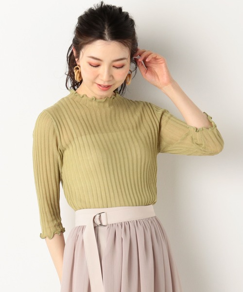 archives(アルシーヴ)の「シアーニットトップス(ニット/セーター・レディース・ブラック/ブルー/グリーン/アイボリー・MEDIUM)」の5枚目の写真