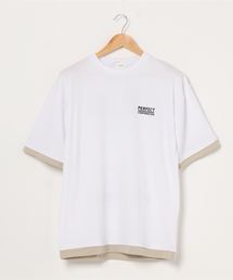WEGO | WEGO/レイヤードロゴビッグシルエット5分袖Tシャツ(Tシャツ/カットソー)