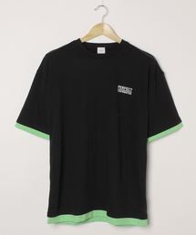 WEGO | WEGO/レイヤードロゴビッグシルエット5分袖Tシャツ(Tシャツ/カットソー)