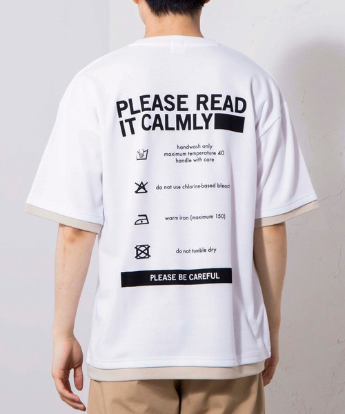 WEGO（ウィゴー）の「WEGO/レイヤードロゴビッグシルエット5分袖Tシャツ（Tシャツ/カットソー・メンズ・ブラック/ホワイト・LARGE/MEDIUM）」の17枚目の写真