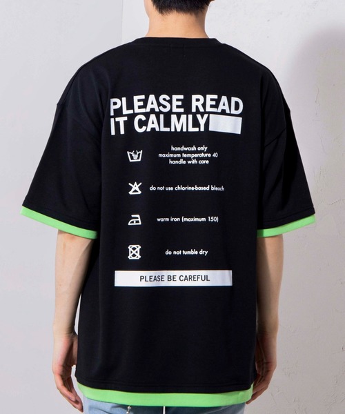 WEGO（ウィゴー）の「WEGO/レイヤードロゴビッグシルエット5分袖Tシャツ（Tシャツ/カットソー・メンズ・ブラック/ホワイト・LARGE/MEDIUM）」の15枚目の写真