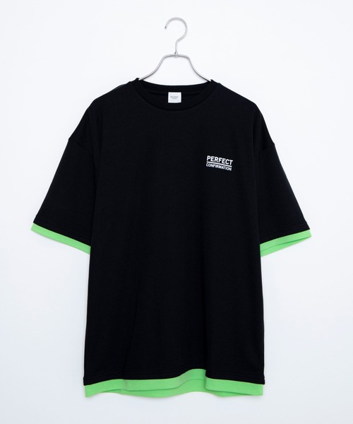 WEGO（ウィゴー）の「WEGO/レイヤードロゴビッグシルエット5分袖Tシャツ（Tシャツ/カットソー・メンズ・ブラック/ホワイト・LARGE/MEDIUM）」の12枚目の写真