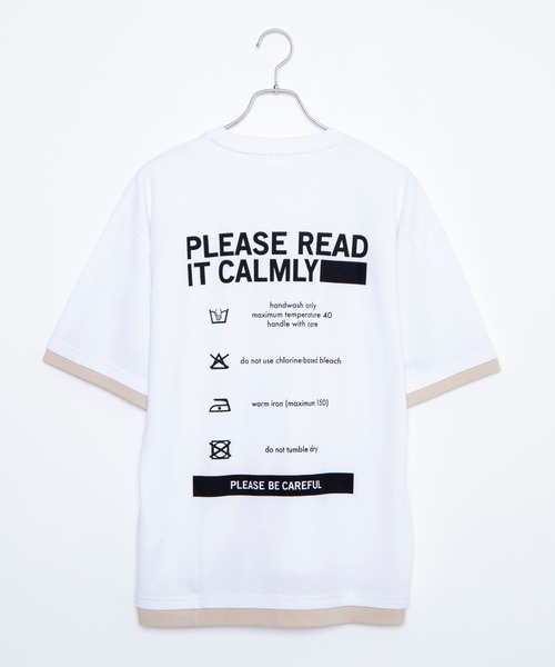 WEGO（ウィゴー）の「WEGO/レイヤードロゴビッグシルエット5分袖Tシャツ（Tシャツ/カットソー・メンズ・ブラック/ホワイト・LARGE/MEDIUM）」の11枚目の写真