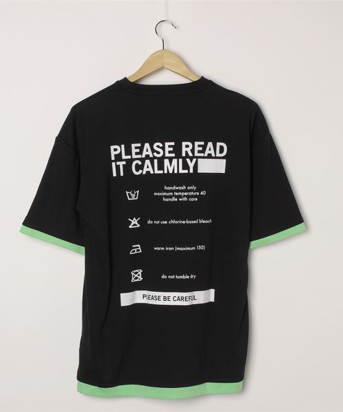 WEGO（ウィゴー）の「WEGO/レイヤードロゴビッグシルエット5分袖Tシャツ（Tシャツ/カットソー・メンズ・ブラック/ホワイト・LARGE/MEDIUM）」の10枚目の写真