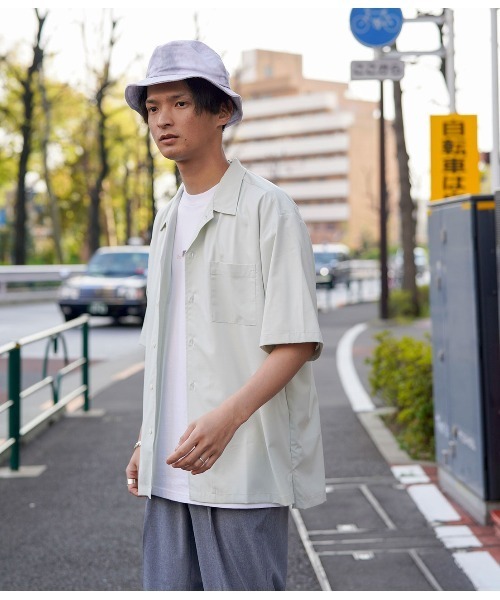 JUNRED（ジュンレッド）の「バンブーブレンドオープンカラーシャツ（シャツ/ブラウス・メンズ・ベージュ/パープル/ブルー・S/M/L）」の5枚目の写真