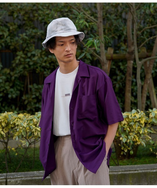 JUNRED（ジュンレッド）の「バンブーブレンドオープンカラーシャツ（シャツ/ブラウス・メンズ・ベージュ/パープル/ブルー・S/M/L）」の20枚目の写真