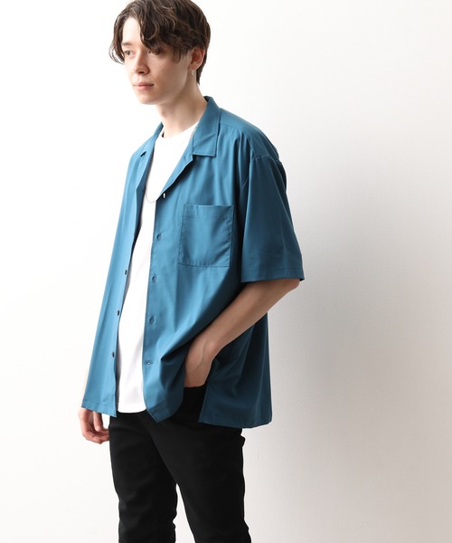 JUNRED（ジュンレッド）の「バンブーブレンドオープンカラーシャツ（シャツ/ブラウス・メンズ・ベージュ/パープル/ブルー・S/M/L）」の16枚目の写真