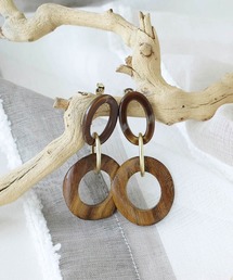 DouDou | ウッドパーツラウンド2連ピアス(ピアス（両耳用）)