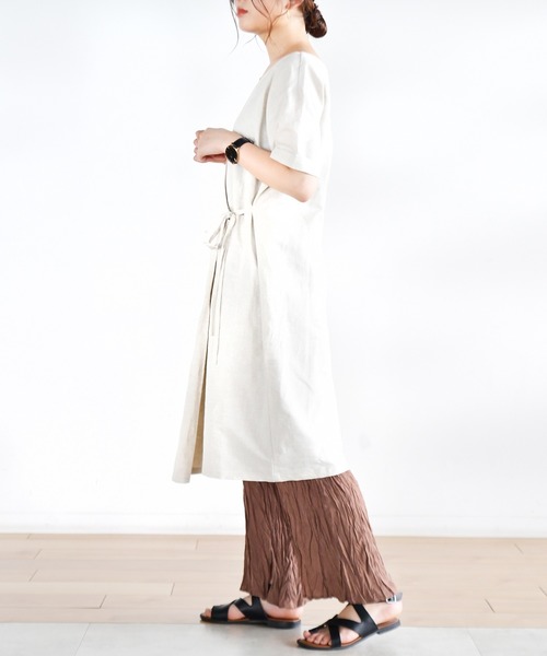 Ambre Neige(アンブルネージュ)の「カシュクールワンピース/【WEB/EC限定商品】(ワンピース・レディース・オフホワイト/モカ・FREE)」の5枚目の写真
